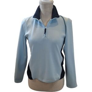 Champion Athletic Pullover Long Sleeve‎ Neck Zip Up Blue Women's Medium